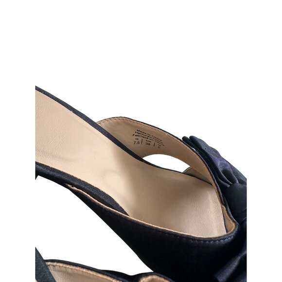 Draper James Navy Bow Heeled Sandals - Picture 8 of 12